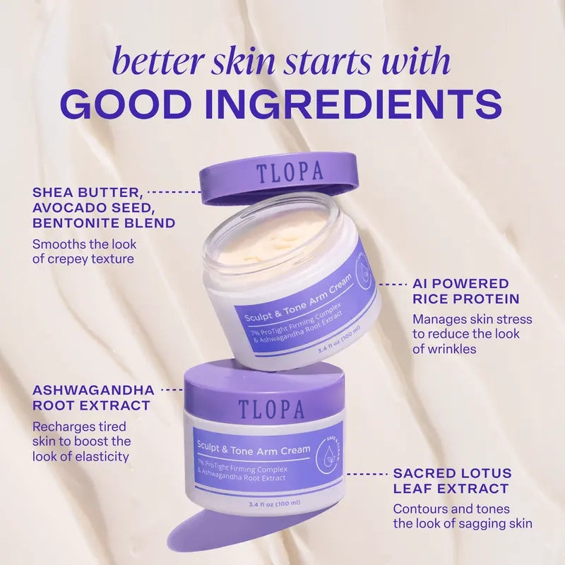 🔥TLOPA® Sculpt & Tone Arm Cream | 7% ProTight + Ashwagandha Root | Firm & Hydrate, Rescue Loose Skin