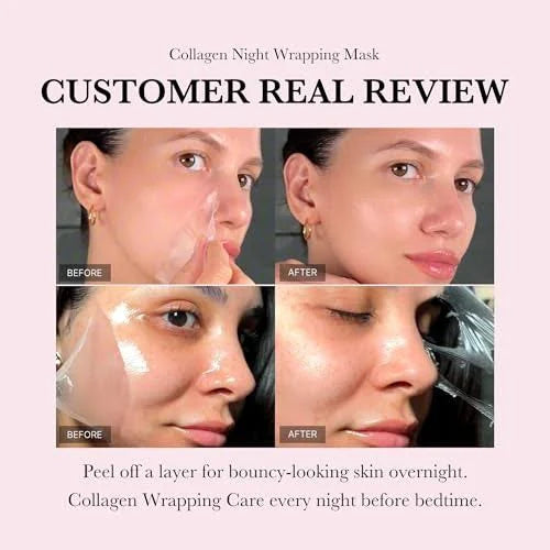 TLOPA®Collagen Night Wrapping Mask: Sleep to Shed Dullness, Wake Up Glowing! | Skin Repair + Comfort in a Dreamy Pink Formula