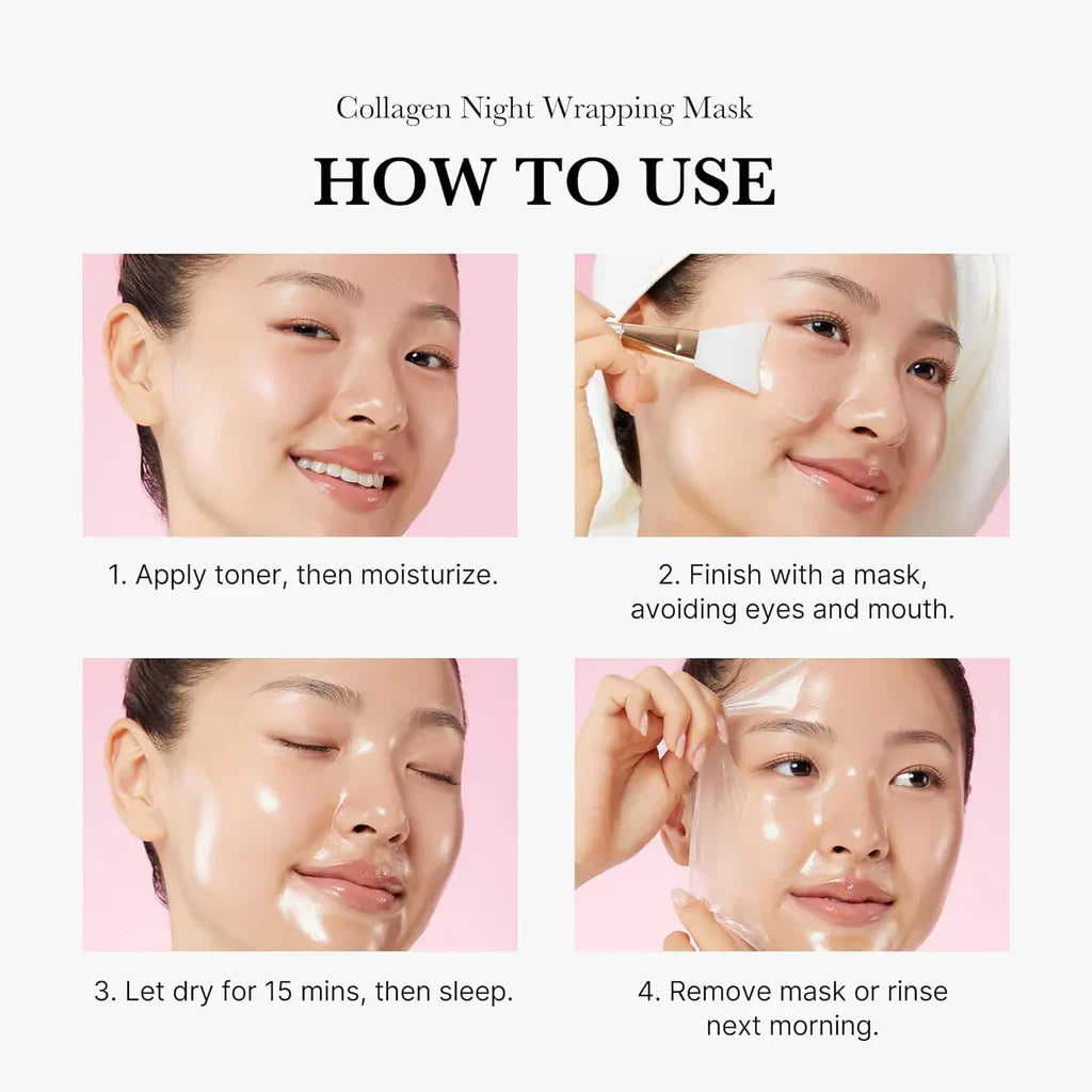 TLOPA®Collagen Night Wrapping Mask: Sleep to Shed Dullness, Wake Up Glowing! | Skin Repair + Comfort in a Dreamy Pink Formula