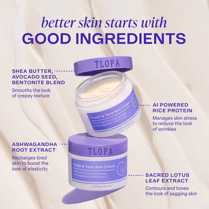 🔥TLOPA® Sculpt & Tone Arm Cream | 7% ProTight + Ashwagandha Root | Firm & Hydrate, Rescue Loose Skin