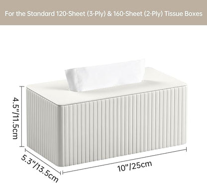 Tissue Box Cover Stylish PU Leather Rectangular Tissue Box Holder with Magnetic