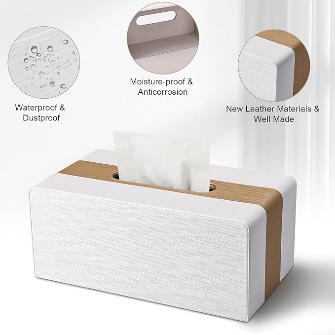 Tissue Box Cover, New PU Leather Kleenex Box