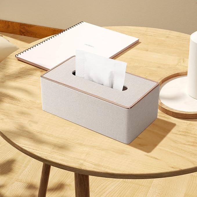 Tissue Box Cover, PU Leather Tissue Box Holder, Rectangular Tissue Box Covers for Kleenex