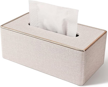Tissue Box Cover, PU Leather Tissue Box Holder, Rectangular Tissue Box Covers for Kleenex