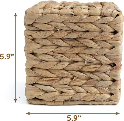 Tissue Box Holder - Square- Rattan Wicker Tissues Cube Box Cover